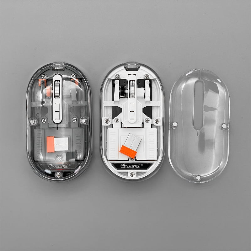 New design Rechargeable 2.4G Wireless Bluetooth Mouse 5D transparent wireless mouse Gift mous